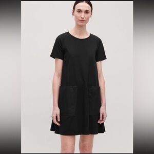 COS A-line Patch Pockets Dress In Black Sz Medium